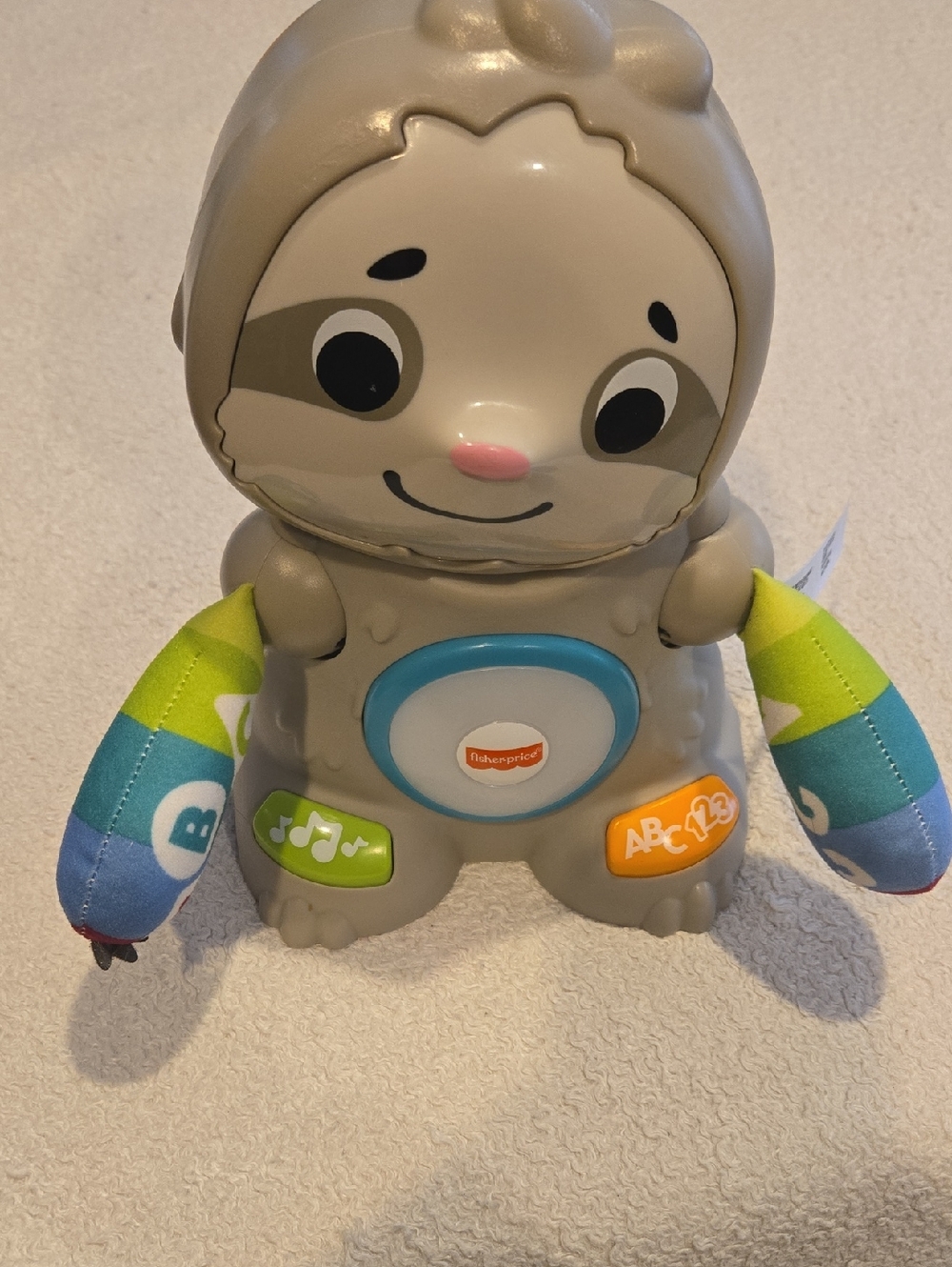 Fisher-Price Gray Sloth Learning Toy with Blue & Green Arms